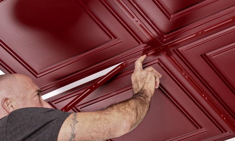 Decorative Grid Strips for Ceiling Tiles (Pack of 25) (Merlot)