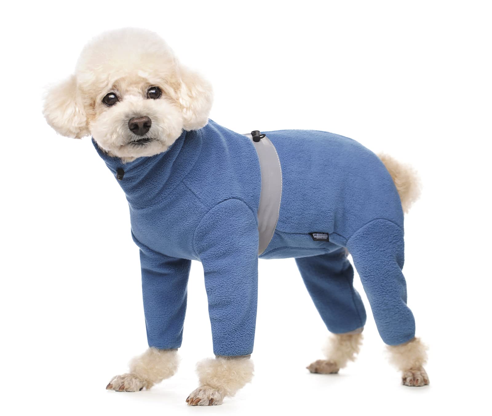 BT Bear Winter Dog Coat,Adjustable Pet Warm Onesie Thickens Warmth Fleece Jumpsuit Clothes Pajamas Costume Apparel for Small Dogs Medium Dogs (Blue