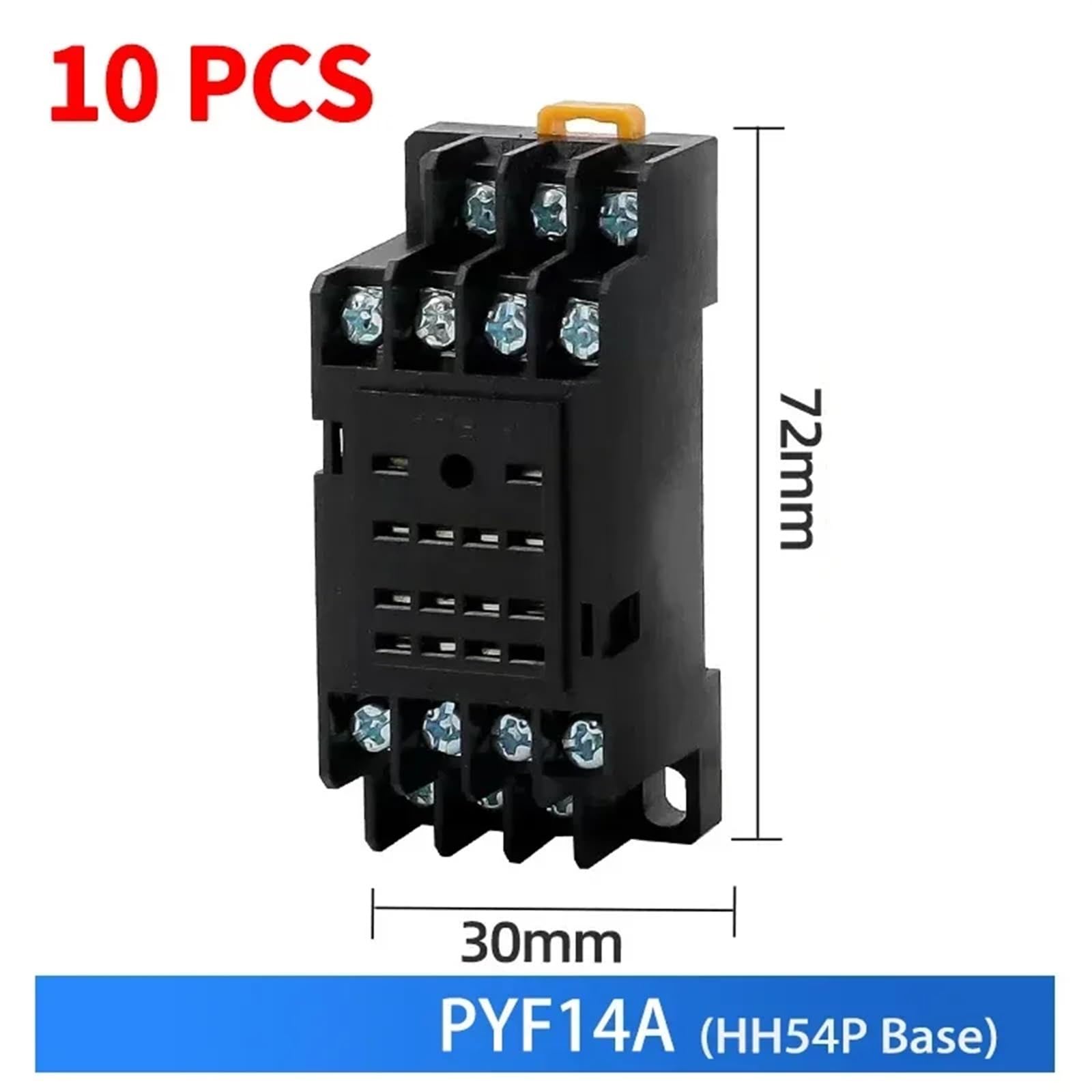 Miniaturowy przekaźnik sterujący, 10 sztuk/partia, mały przekaźnik pośredni AC12V DC24V AC220V HH52P HH53P HH54P HH62P HH63P HH64P MY2NJ MY3NJ (24 V, HH54P Base)