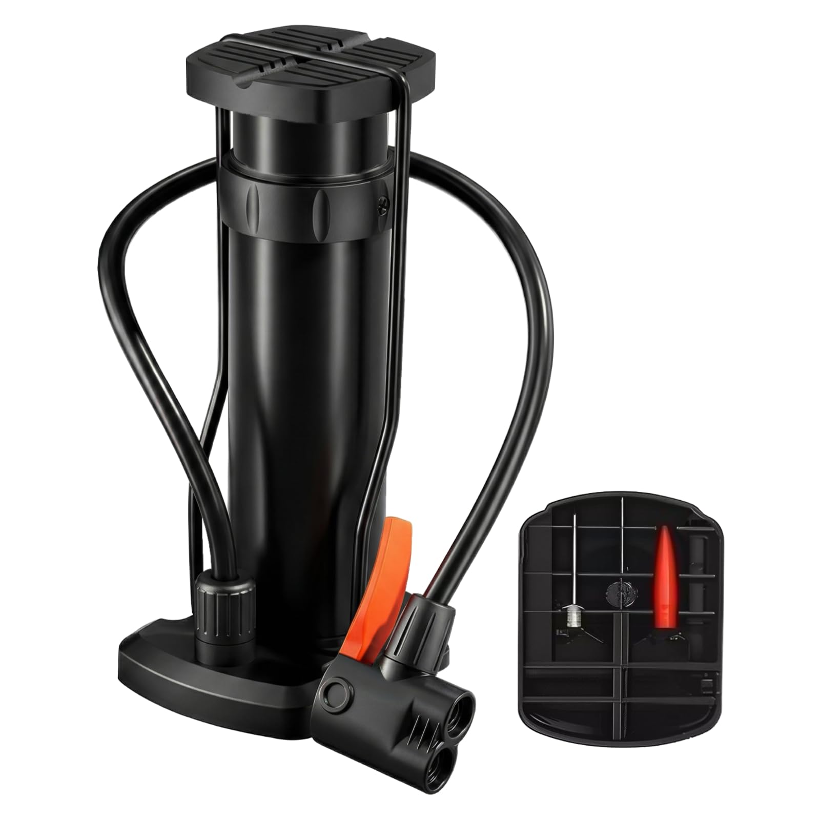 Photo 1 of Portable Foot Bike Pump - Lightweight 1.5lb Bicycle Air Pump, High Pressure Floor Pump with Presta & Schrader Valves, Compact Foot Inflator for Road, Mountain Bikes, E-Bikes & Sports Balls