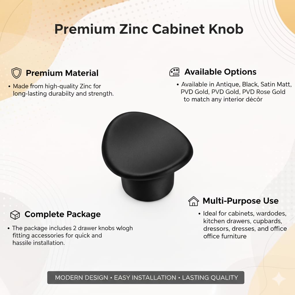 JAGGER JAG403 Drawer Knobs for Home & Office – Durable and Elegant Stainless Steel Door Knob for Cabinets, Cupboards & Dressers (8, MATT Black) — Amazon image 5