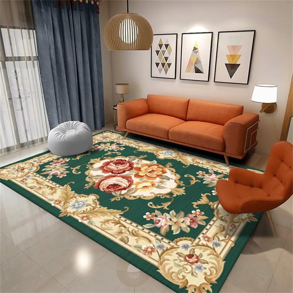 Tapis couloir long floral vert vintage pour une chambre de garçon accueillante