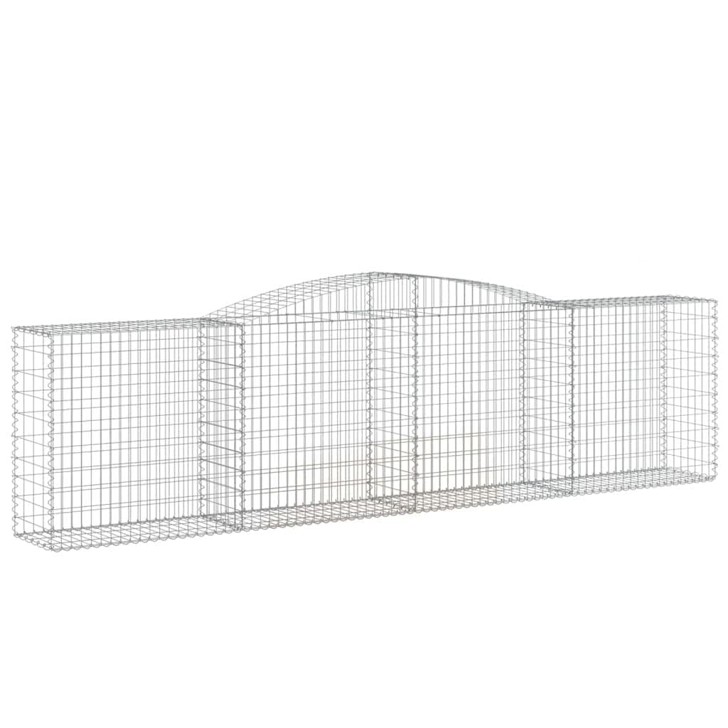 2 cestas para gaviones con arco alto, 400 x 50 x 100/120 cm, hierro galvanizado para barreras de jardín y protección de la privacidad, aislamiento acústico y decoración de alambre resistente