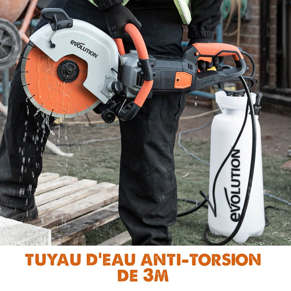 Evolution Bouteille d'eau pressurisée 15L avec pompe à pied et tuyau de 3 m pour la suppression de la poussière
