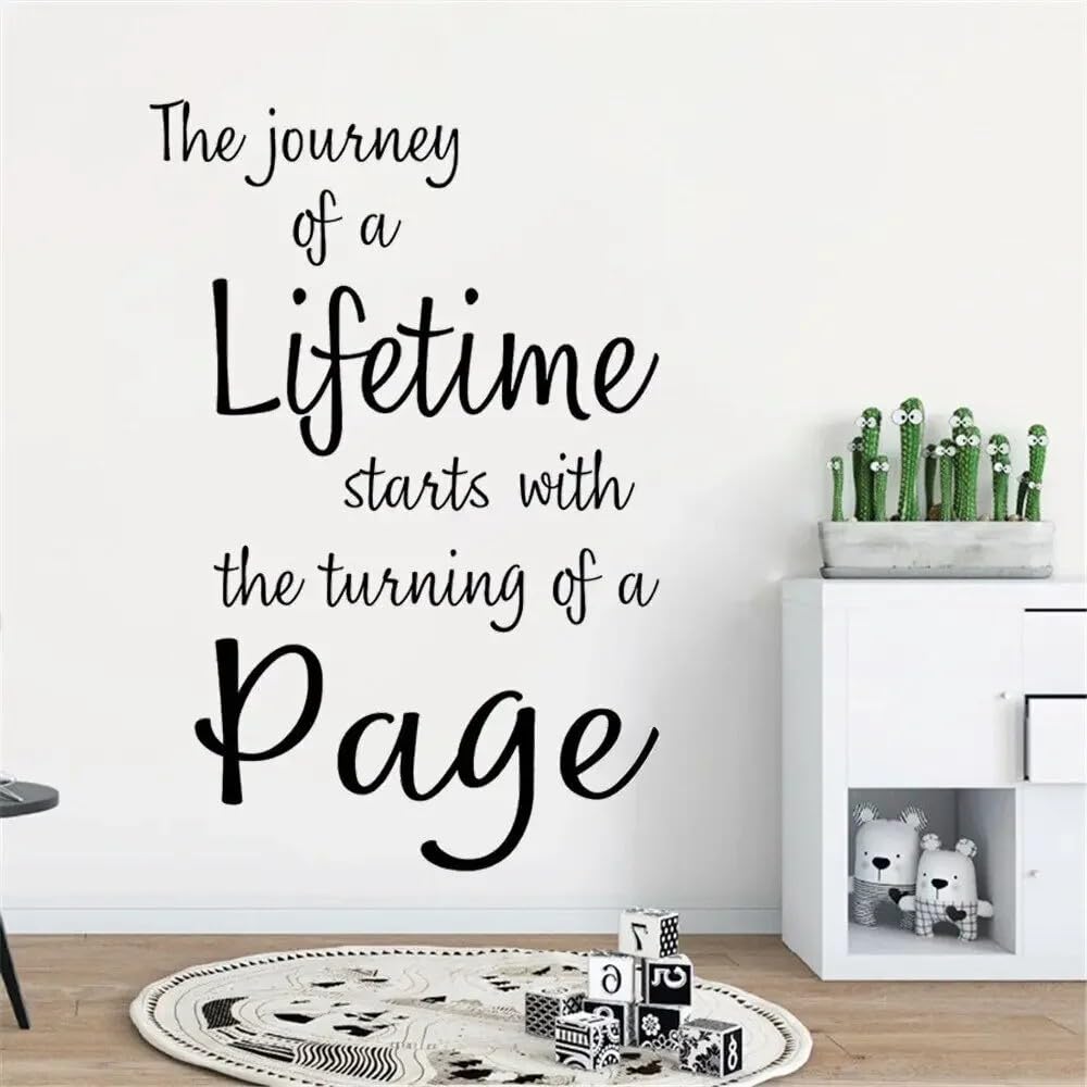 The Journey of A Lifetime Quote Wall Stickers Motivational Decals Vinyl Transfer Reading Journey Decor Mural 42x63cm