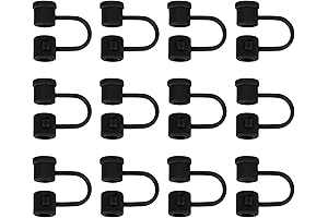 Reusable Black Silicone Anti-Dust Straw Caps for 8mm OD Drinking Straws
