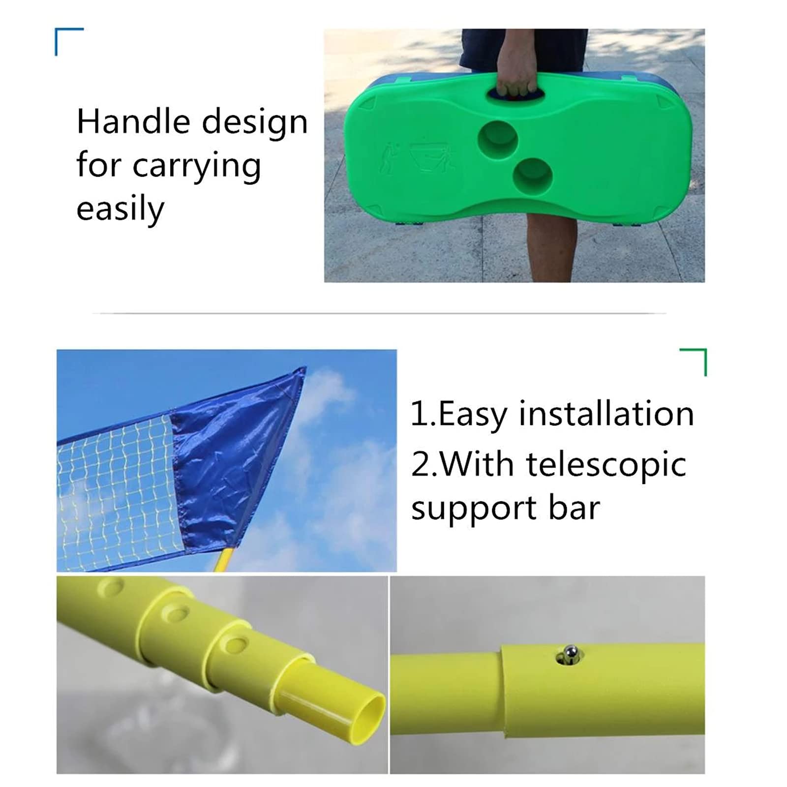 Outdoor Sport Badminton Tennis Pallayball Net Telescopico Stand Portatile Set Set Set Telaio Aderente Caso di Stoccaggio del Supporto di Supporto