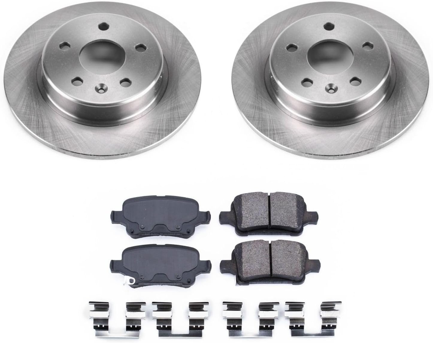 PowerStop Rear Brake Kit For Chevrolet Bolt EUV 2022-23 |Bolt EV 2017-23 |Cruze 2017-19 |Volt 2016-19 - Disc Rotors & Ceramic Brake Pads Replacement, KOE7720