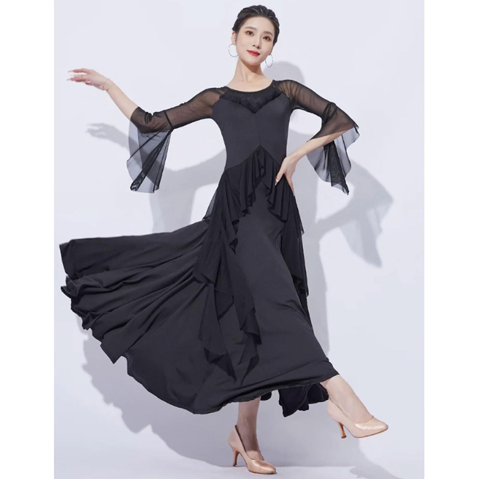 Abiti Ballo da Sala Costume Valzer per Donna Gonna Salsa Flamenco