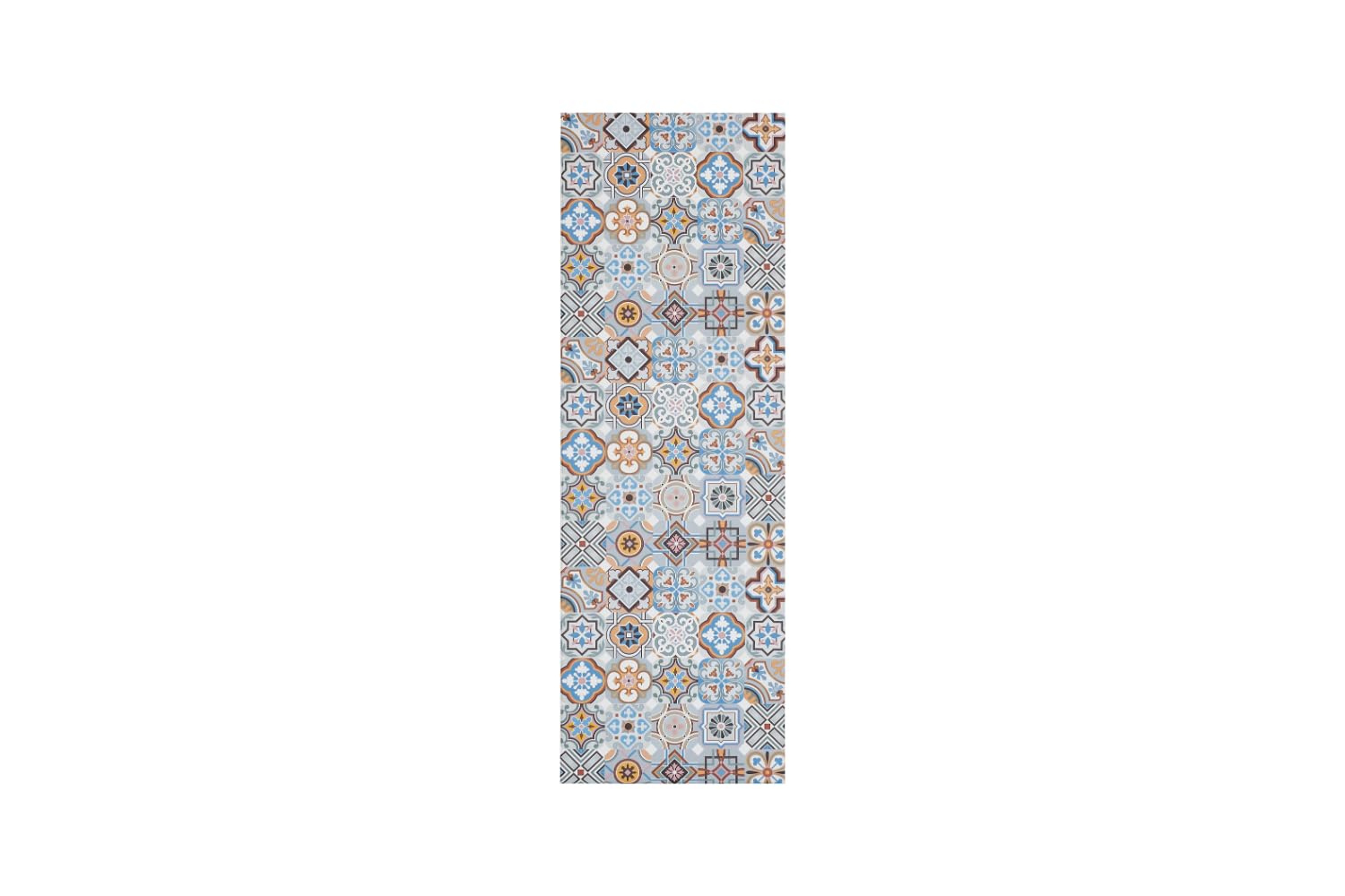andiamo Marrakesch Läufer 50 x 150 cm – rutschhemmende Rückseite, Blau-Grau