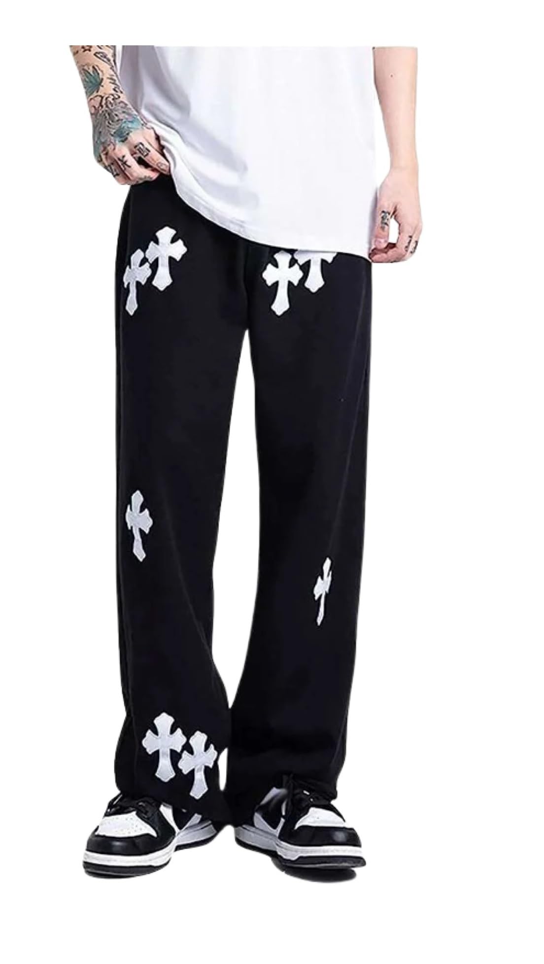 styleverse-stay in style Men's Cotton Aesthetic Drip Cross Baggy Track Pant Trendy and Comfortable (Black)-picture-17
