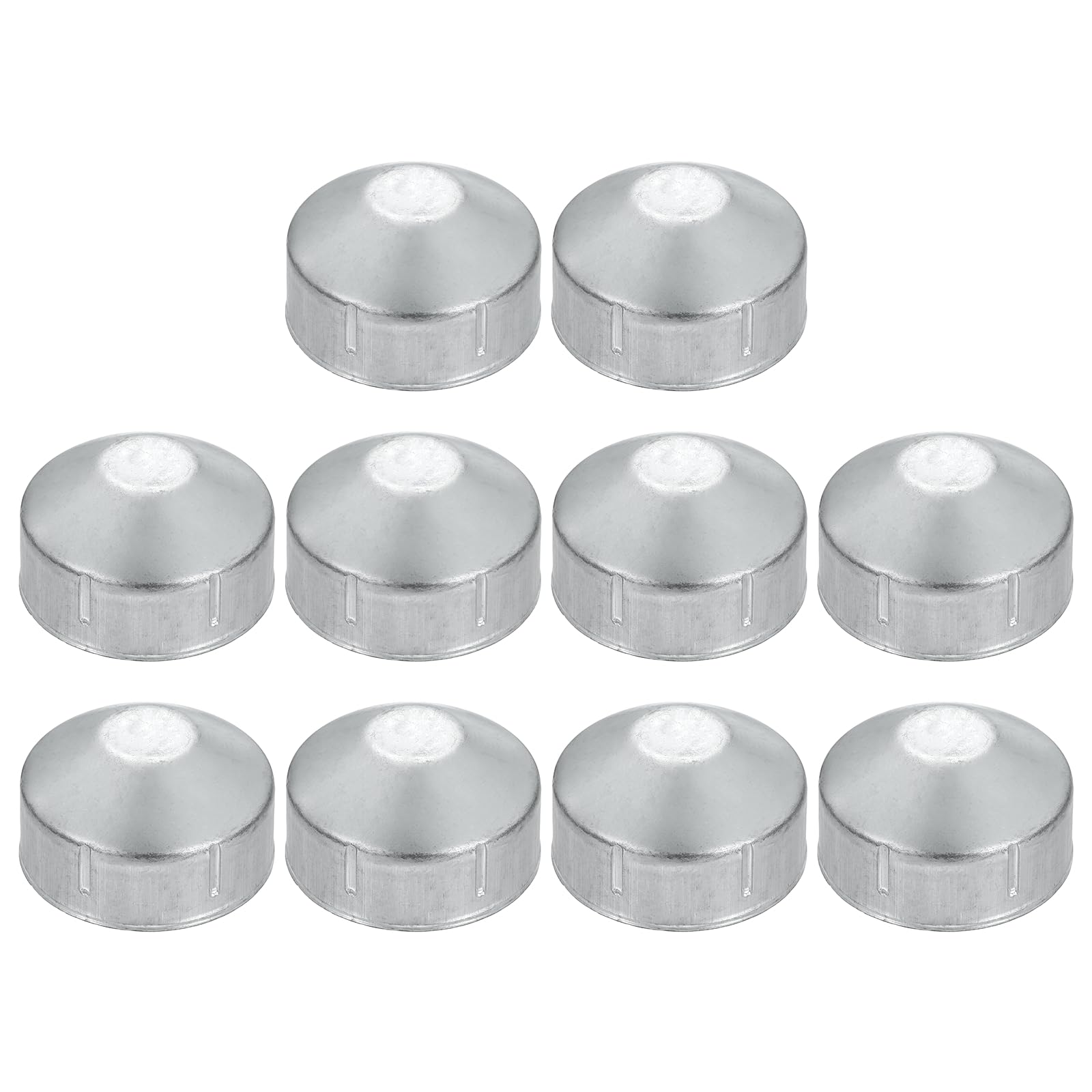 sourcing map 10Pcs 48 mm Chain Link Fence Post Cap, Dome External Post Caps Galvanized Round End Cap Fit 48 mm OD Pipe for Outdoor Chain Link Fence Parts