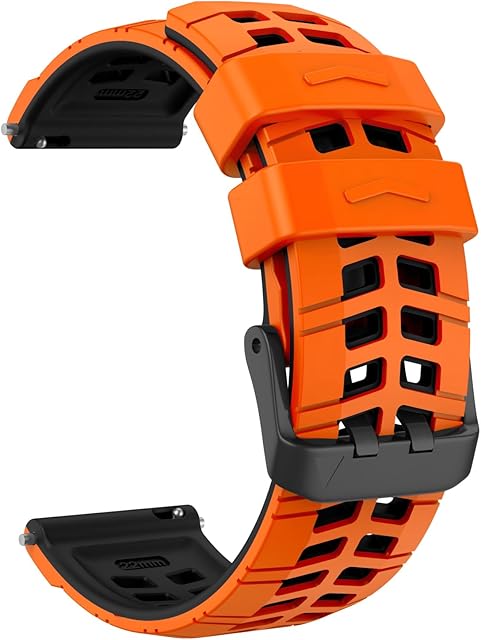 OVERSTEP Compatible with Garmin Vivoactive 4, Venu 2 Strap, 22mm Replacement Strap Soft Silicone for Forerunner 255/255 Music/Forerunner 265/Samsung Gear S3 Frontier/Galaxy Watch 3 46mm