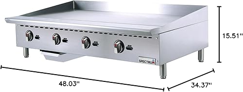 Miniatura 6 de Winco Plancha comercial de gas natural, 48"