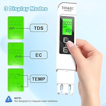 Water Testing Kits for Drinking Water- 4 in 1 TDS Meter TDS EC & Temperature(C,F) Meter,Accurate & Reliable Digital Tap, Well, Swimming Pool,Hydroponics, Aquarium, RO/DI System