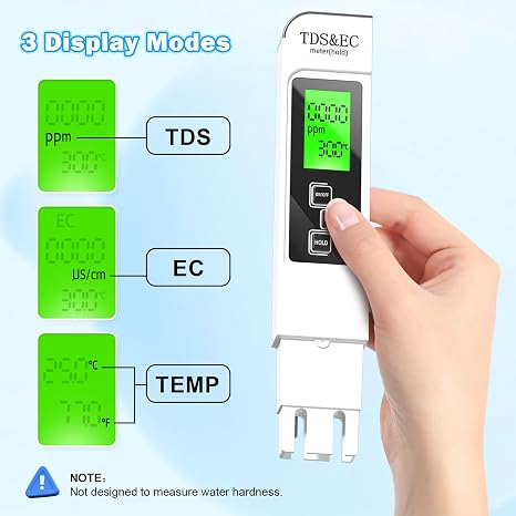 Water Testing Kits for Drinking Water- 4 in 1 TDS Meter TDS EC & Temperature(C,F) Meter,Accurate & Reliable Digital Tap, Well, Swimming Pool,Hydroponics, Aquarium, RO/DI System
