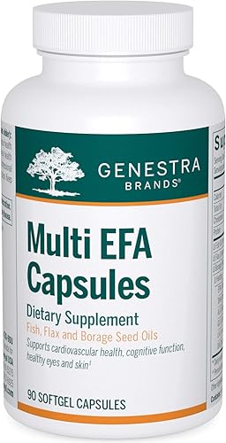 Genestra Brands Cápsulas Multi EFA | Mezcla única de aceites de semillas de pescado, lino y borraja | 90 cápsulas de cápsula blanda