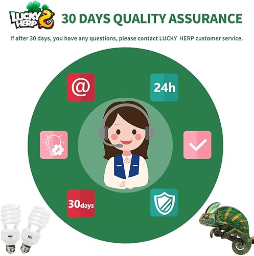 Miniatura 27 de LUCKY HERP Reptil UVA UVB Light 5.0 13W Lámpara de terrario tropical fluorescente compacta