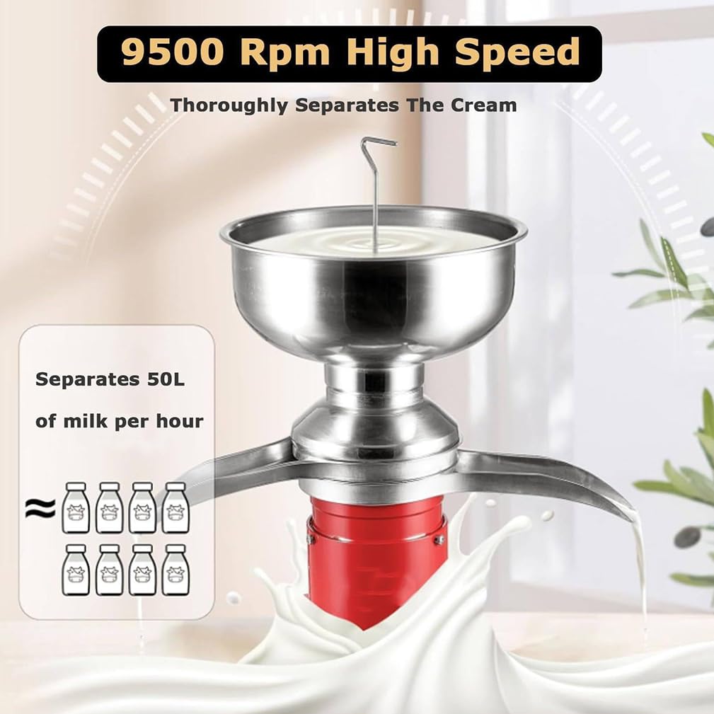 Separatore di crema di latte, macchina elettrica del separatore del burro 50L/H per la lavorazione dei prodotti lattiero-caseari, fattoria, negozio di dessert