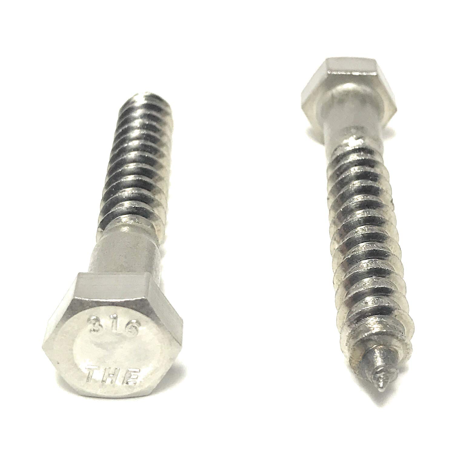 10) 5/16 x 2 316 Stainless Steel Hex Head Lag Bolts Lag Screws