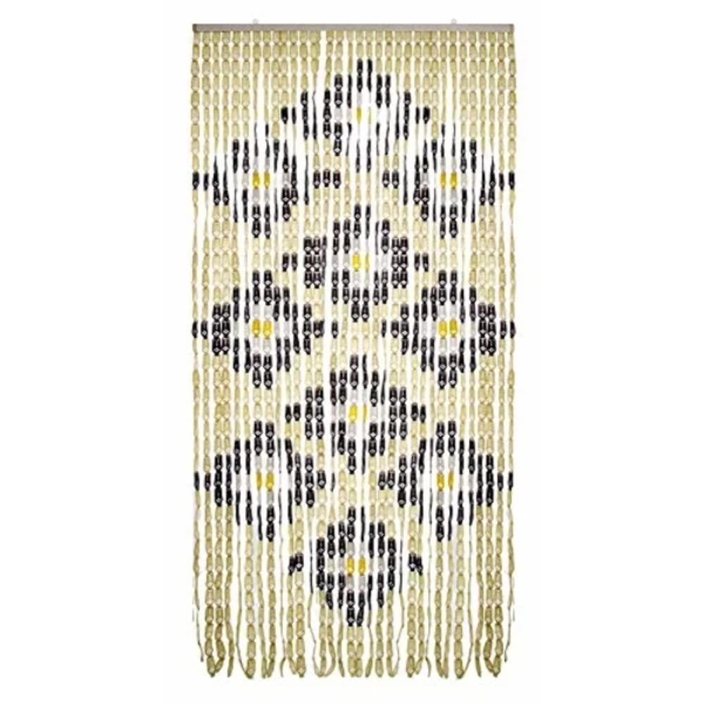 VERDELOOKDoor Curtain in PVC Plate, 120x240 cm, Beige Flowers Pattern