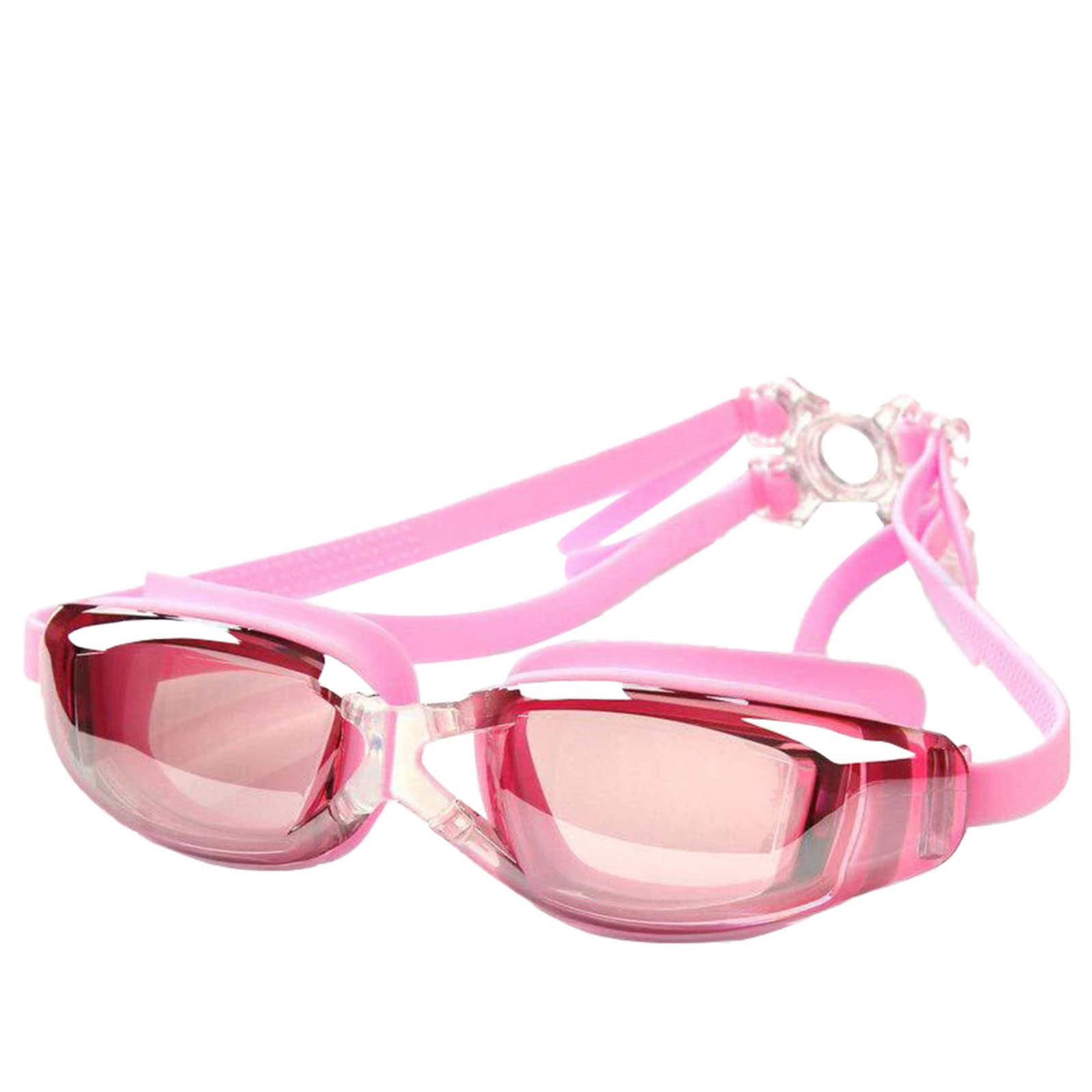 Swimming Goggles Fog Wide Comfort Fit for Adults Kids Swim Gear (One Size) Pink
