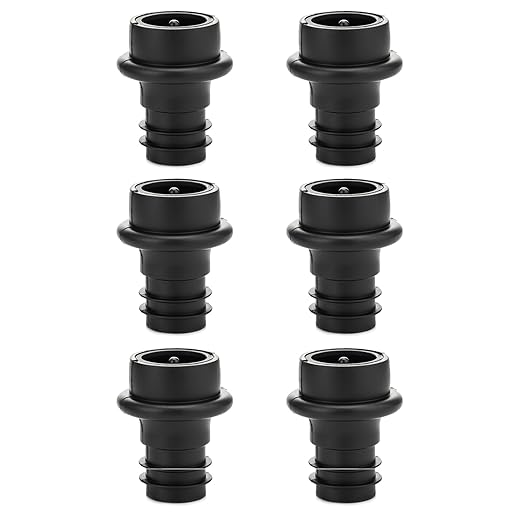 WOTOR Wine Stoppers - Vacuum Wine Saver, Preserver & Sealer (Black, 6 Pieces)