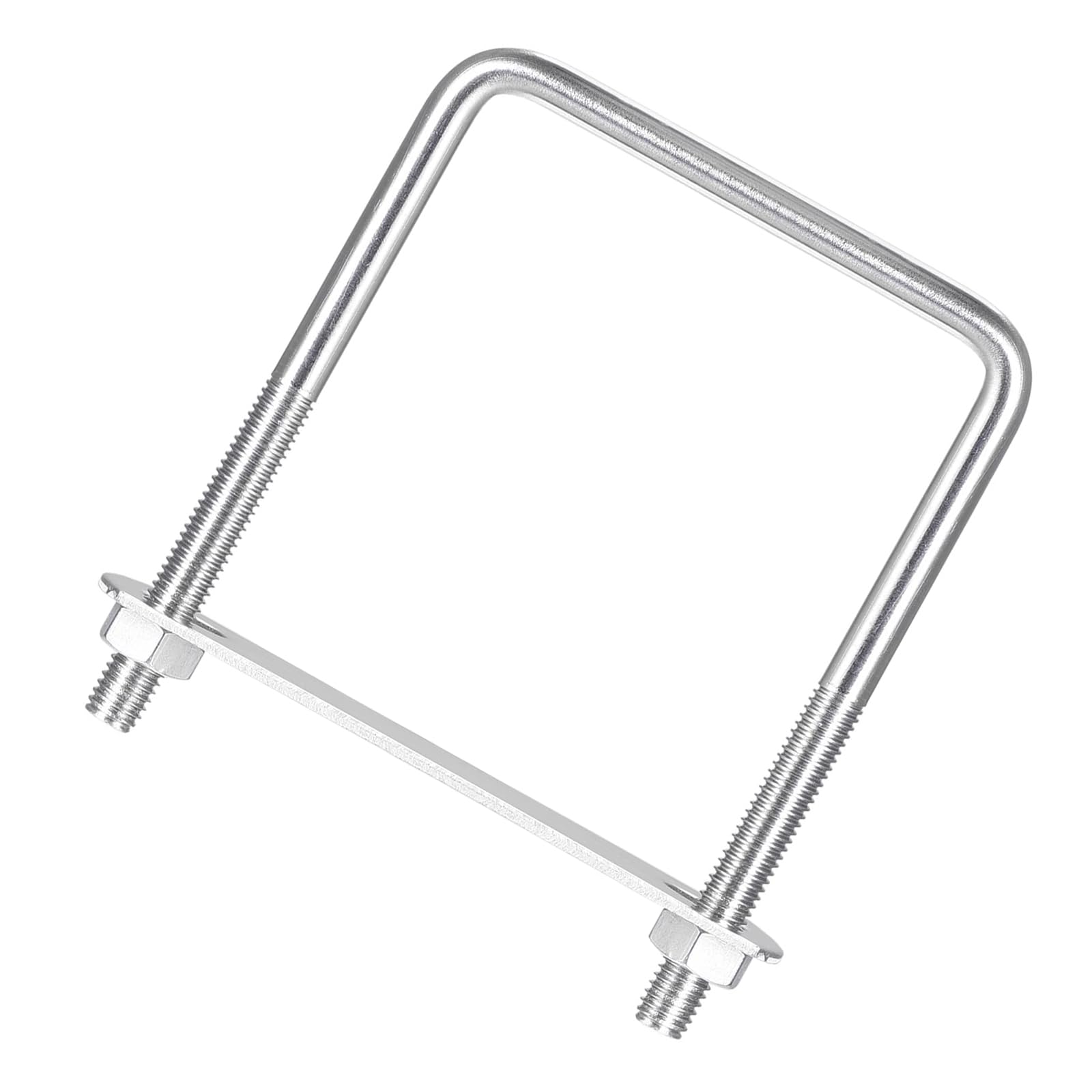 Unifizz Square U-Bolt,3 Set 304 Stainless Steel M8 U Bolts 75mm(3.03") Inner Width 110mm Length with Nuts and Frame Plate for Automobiles Boat Trailer