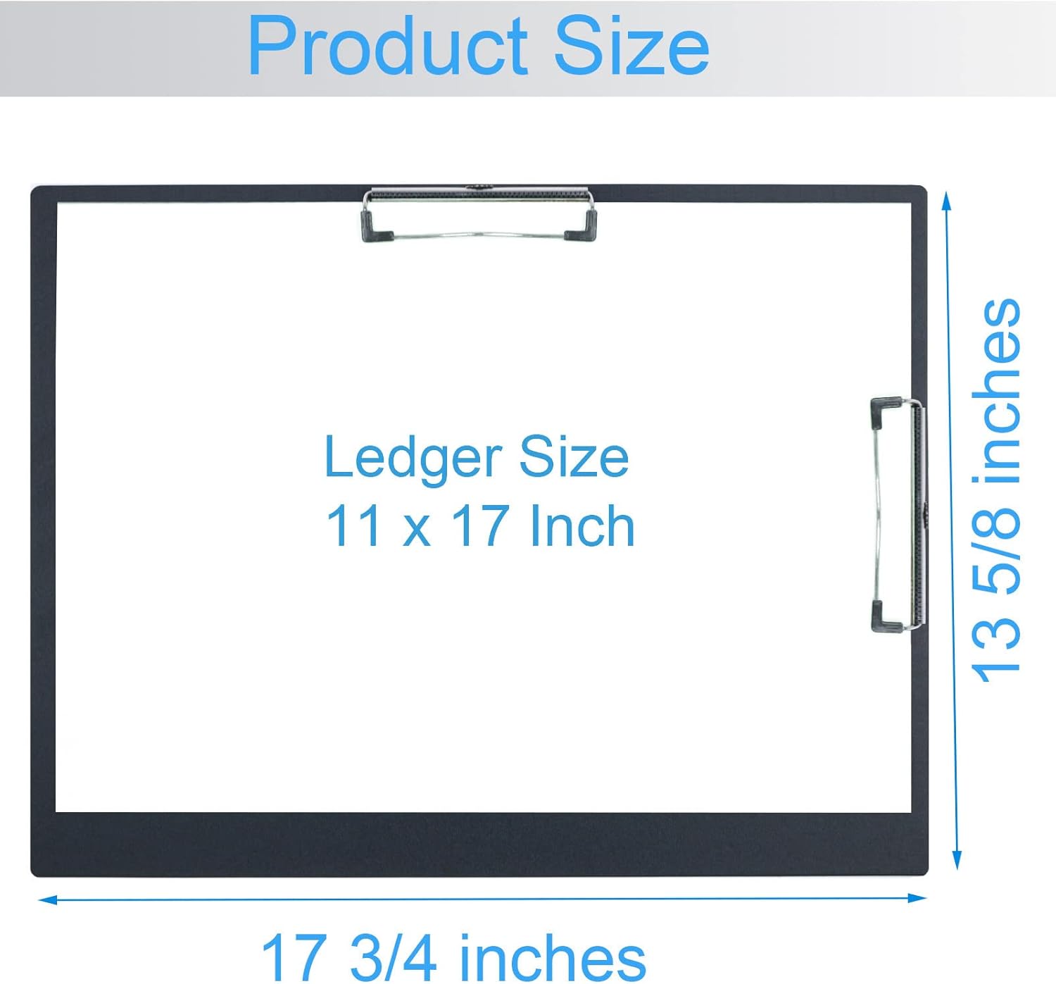 Acocony 11x17 clipboard Double Clip Extra Large Clipboard Low Profile Clip 11 x 17 Clipping Board Light Weight Not Fragile PP Plastic Black Pack of 2