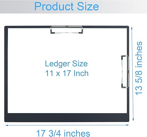 Miniatura 3 de Portapapeles de 11 x 17 pulgadas, doble clip, 11 x 17 pulgadas, clip de perfil bajo, portapapeles extra grande, peso ligero, 11 x 17 pulgadas,