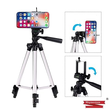 Rhymestore 3110 Tripod Stand for Phone and Digital Camera Adjustable Aluminium Alloy Tripod Stand Holder for Mobile Phones & Camera,Photo/Video Shoot