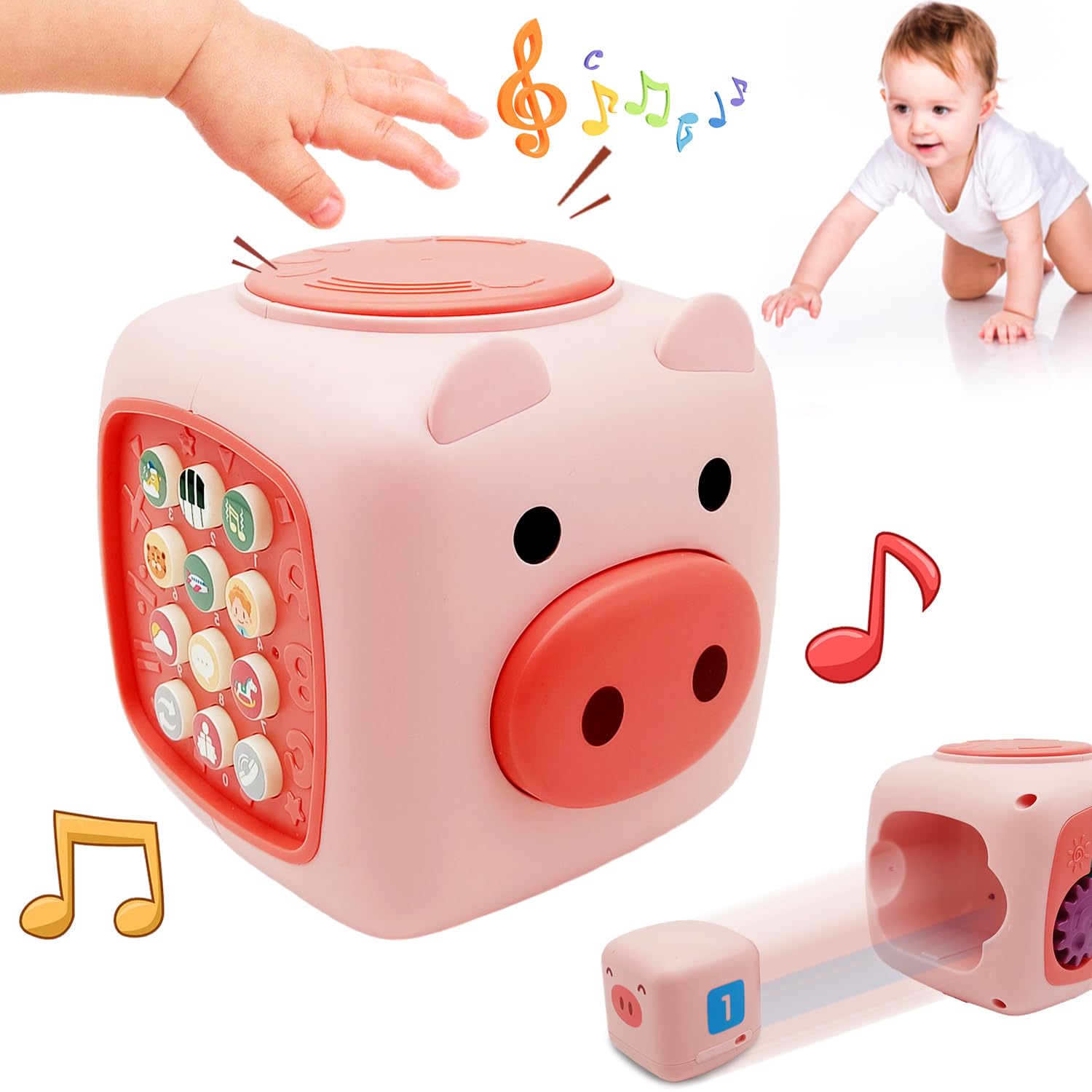 SYOHGBP 6 in 1 Busy Cube Activity Montessori Toys for 18M+ Toddlers Learning Toys Boys Girls Baby Sensory Interactive Toys Birthday Gift
