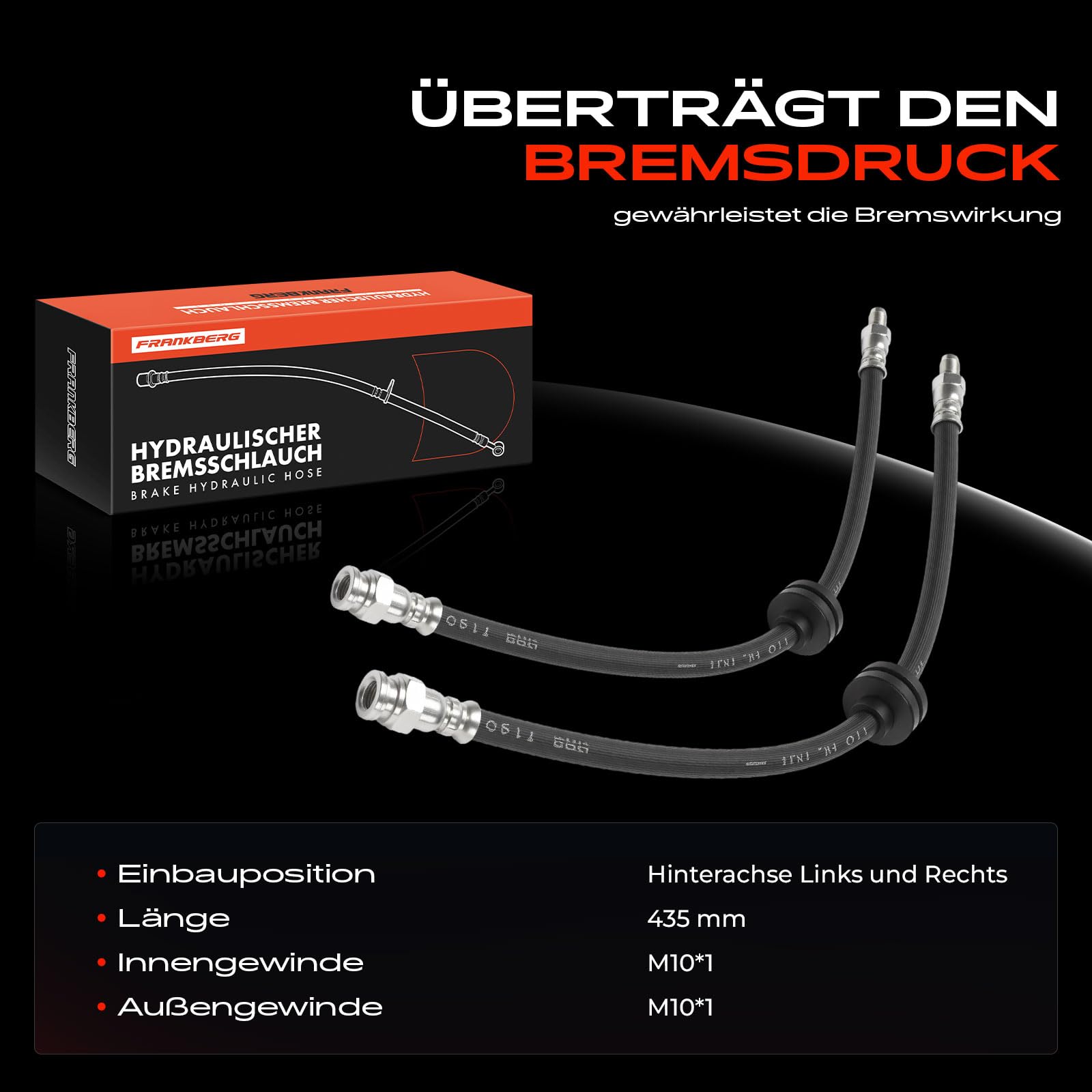 Frankberg 2x Tubi Freni Tubi Freni idraulici Asse Posteriore Compatibile con 147 937 156 Sportwagon 932 156 932 Replace# 46454474,0046454474