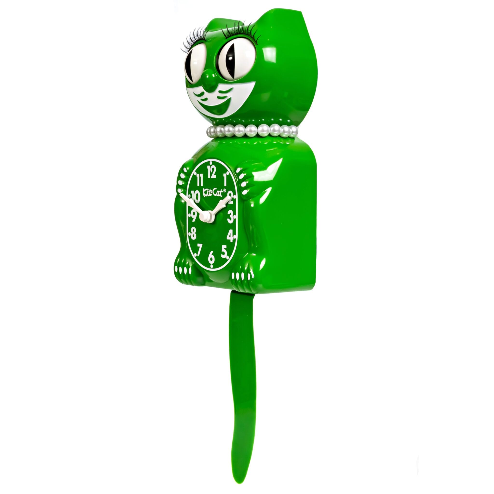 Horloge Classique en Forme de Chat Vert
