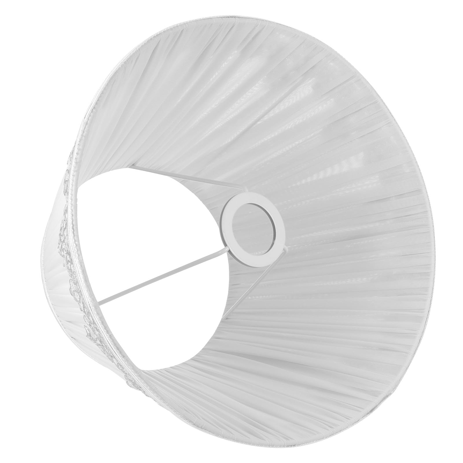 Abat-jour en Dentelle en Tissu Blanc E27, Décoratif, Réutilisable