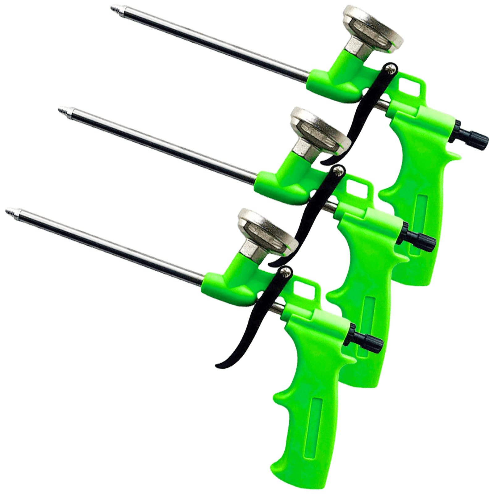 Lot de 3 pistolets à mousse PU : pistolet à mousse de construction en métal, pistolet à mousse de construction, pistolet à mousse pour le remplissage et l'étanchéité, pistolet à mousse PU pour une