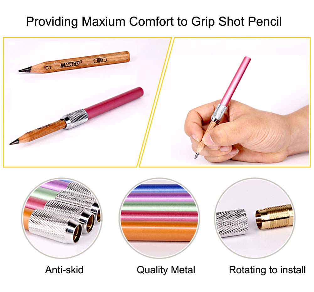 Sticky Note Organizer Pastel Pencil Extender & Grip Set With 320 Sticky ...