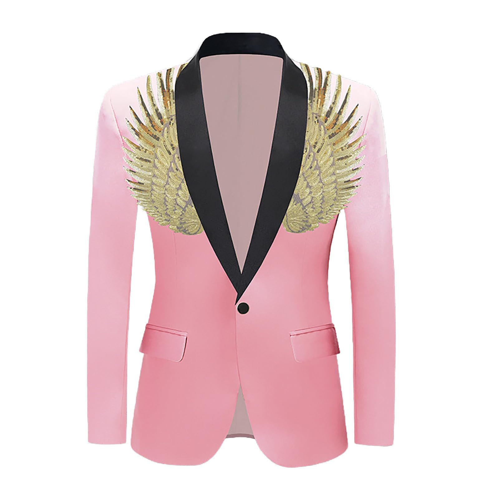 Generisch Giacca da uomo con paillette, con brillantini, per feste, balli di fine anno, blazer da uomo, casual, sportivo, per matrimonio, business, abito da uomo