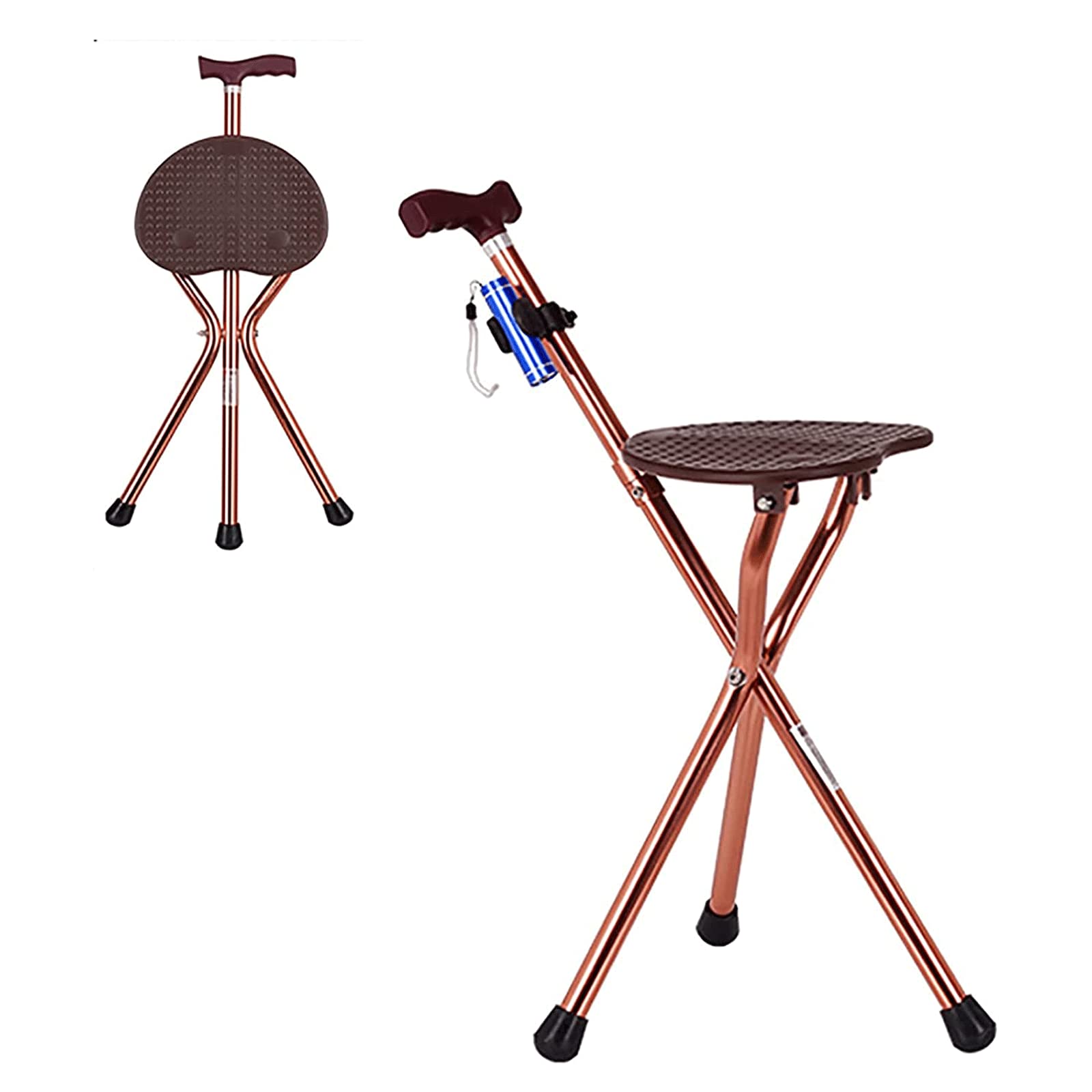 Muletas Bastón para Caminar con Muleta médica con Asiento para Hombres y Mujeres Silla de bastón Plegable de Aluminio liviano y Ajustable de 5 Alturas para Personas Mayores y Adultos Muletas para Ca