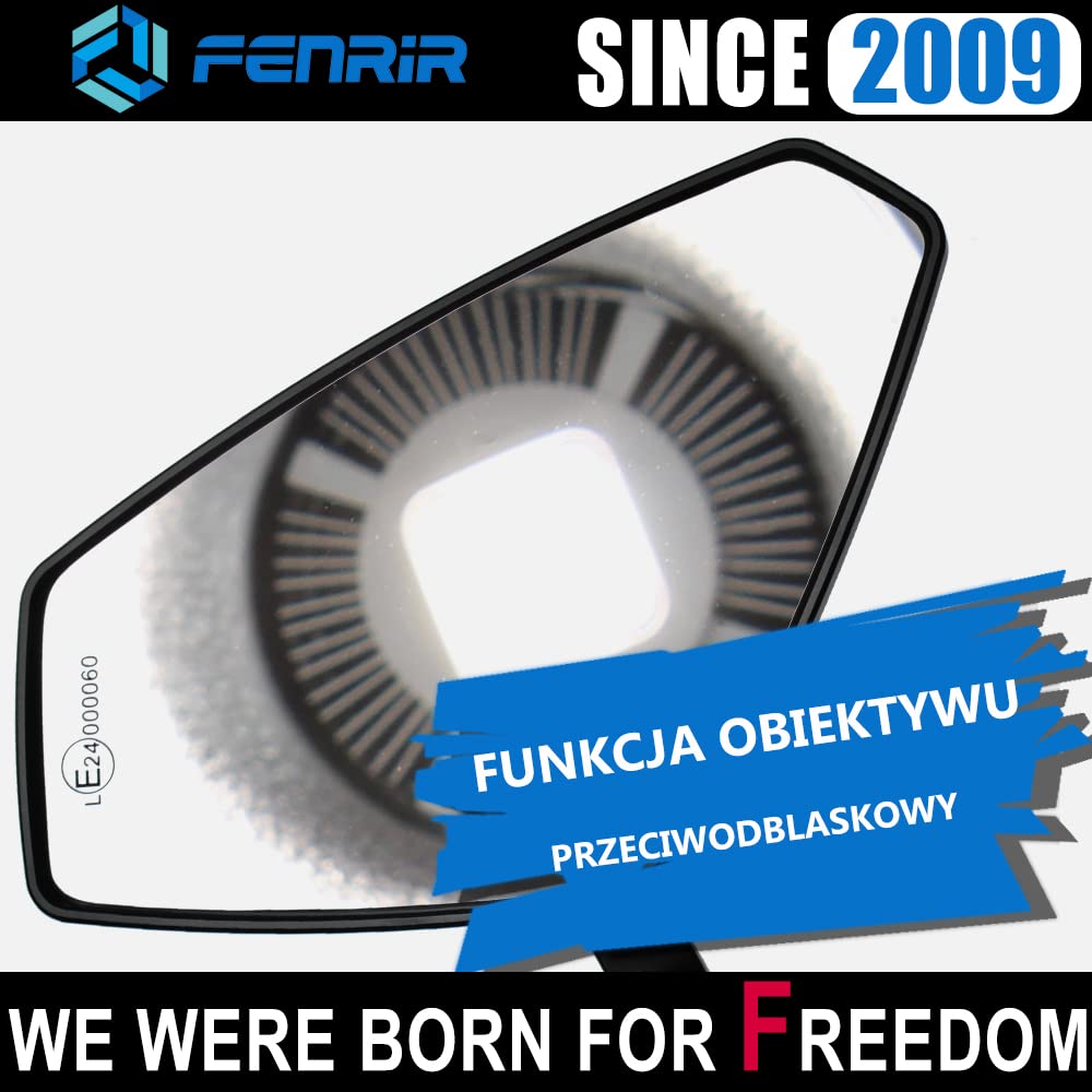 FENRIR E24 lusterko kierownicy motocykla wsteczne na kierownicę lusterko boczne sprawdzone pod kątem ochrony przed oślepieniem czarne aluminium CNC do rowerów typu Naked sport klasyczne Cafe Racer