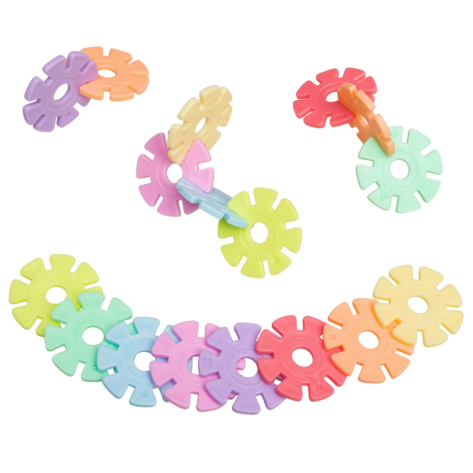 Smart-Planet Set di 400 fiori in una scatola, fiocchi di neve, 3,3 cm, pastello, giocattolo educativo, mattoni a incastro, per bambini dai 3 anni in su