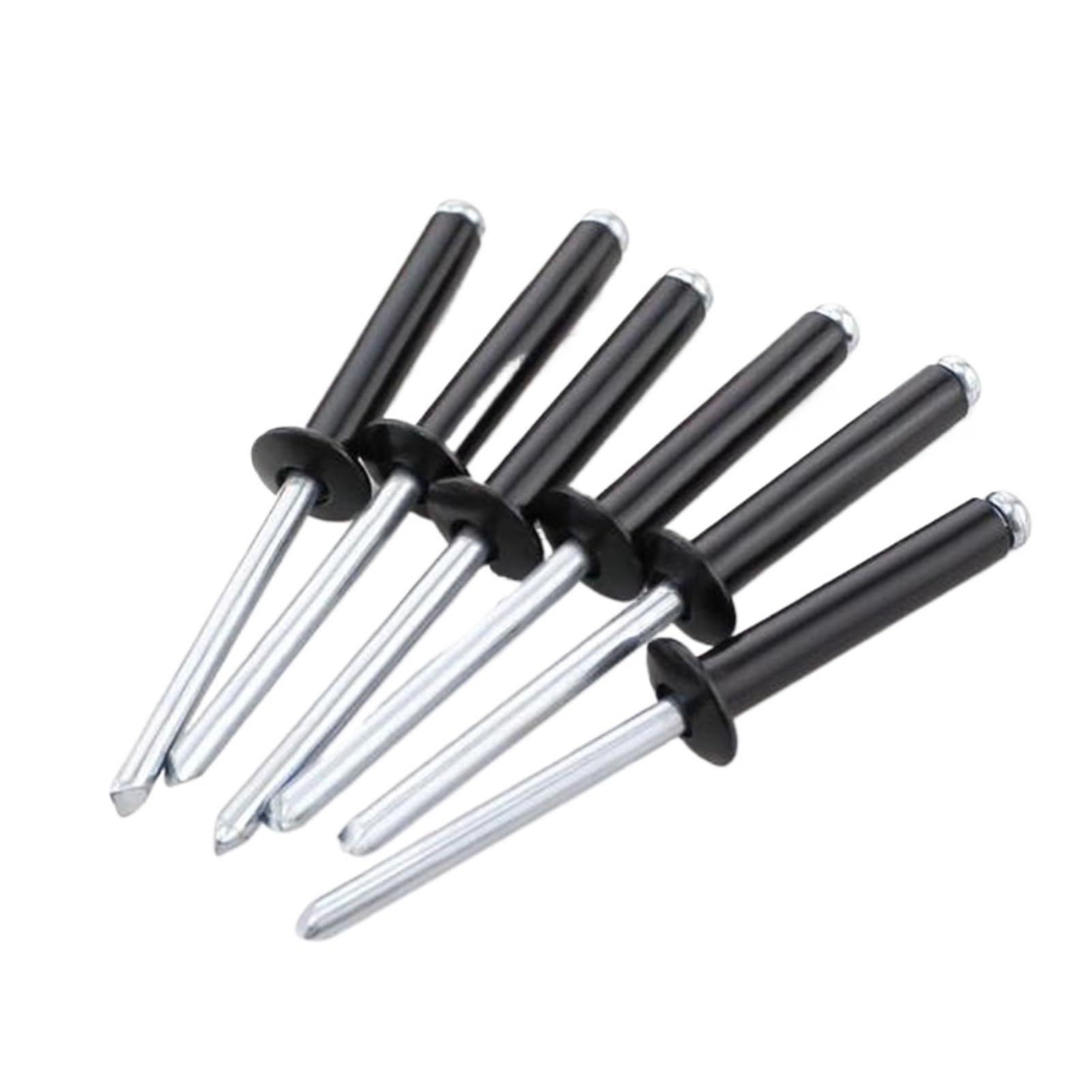 remaches ciegos, Remache ciego 100 Uds M5x25 remaches Pop de aluminio negro núcleo que tira clavos decorativos