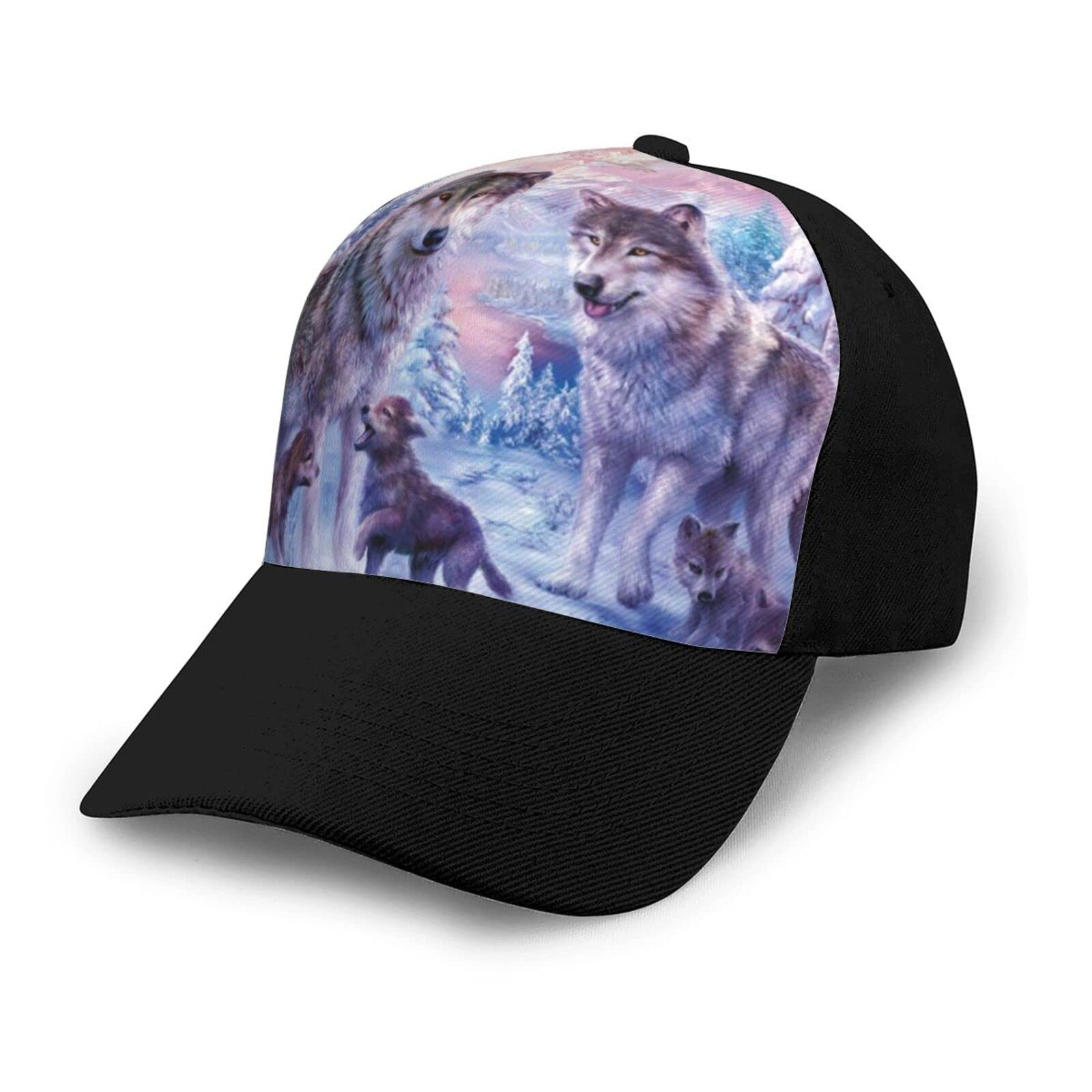 Aseelo Unisex Wolves Family Printed Adult Baseball Cap, Clean And Versatile, For Men And Women