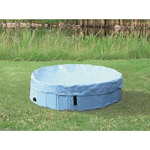 Trixie 39483 Hundepool, ø 160 × 30 cm, hellblau/blau + Abdeckung für Hundepool # 39483, ø 160 cm, hellblau