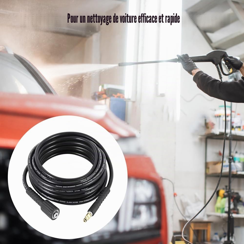 6M Tuyau d'extension pour nettoyeur haute pression Kärcher K2 K3 K4 K5 K6 K7, M22-14 mm Nettoyeur Haute Pression Accessoires Rallonge Tuyaux de Rechange Pièces Détachées Tuyaux