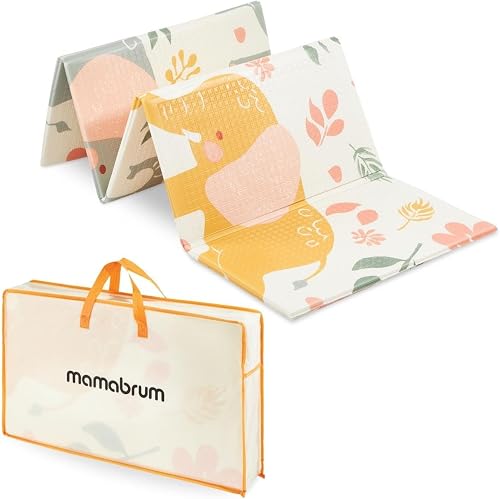 Mamabrum Double Sided Foldable Baby Foam Play Mat – 180 x 120 x 1 cm, Children's Play Mat, Exotic Elephants/Soft Grey, Non-Slip, Waterproof - 6