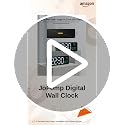 Image of JoFomp Modern 16 inch Large Digital Wall Clock with Remote Control, LED Display, Auto-Dimming, Countdown, Temperature, Calendar - 12 /24Hr Format (Green),Acrylonitrile Butadiene Styrene