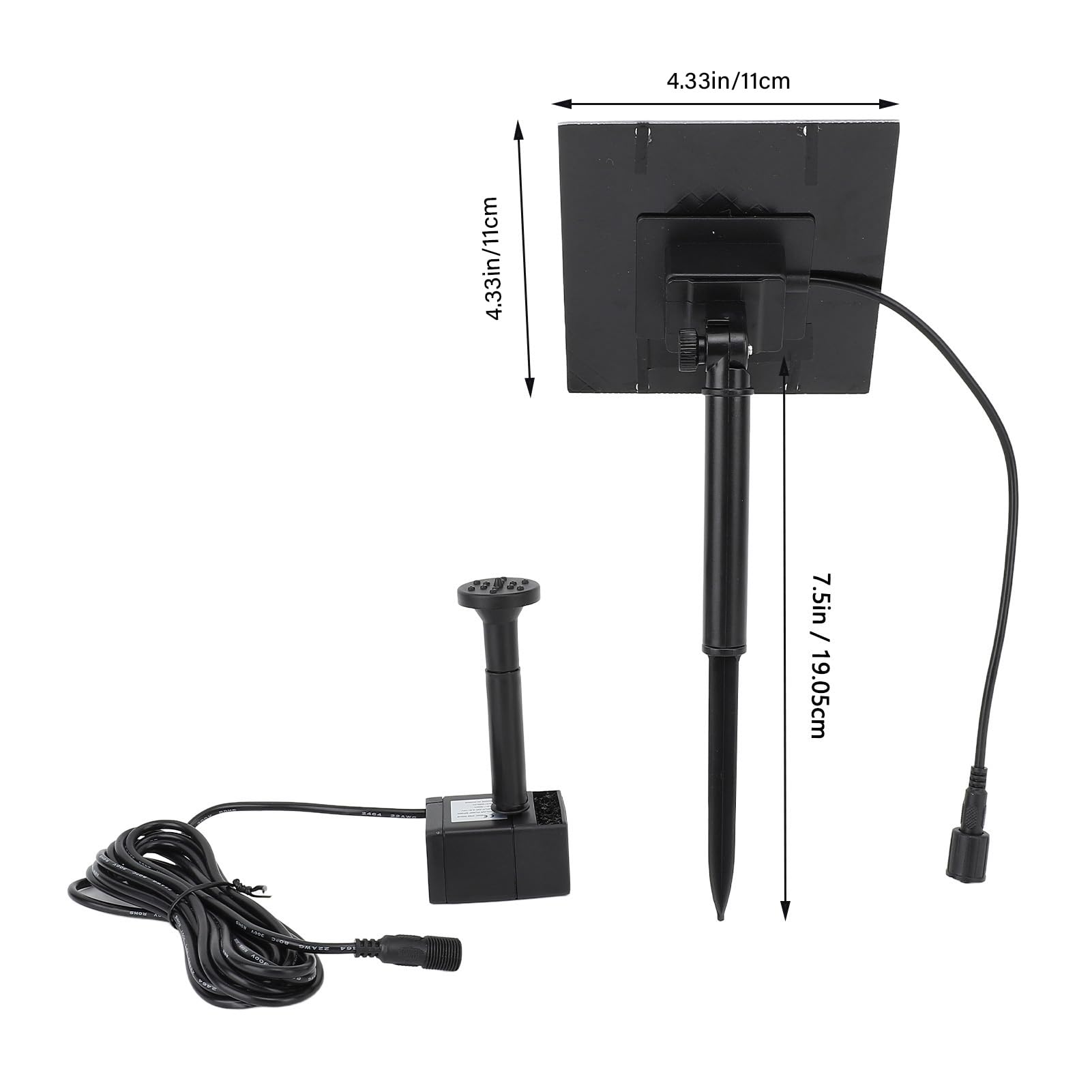 Water Solar Powered Pump Kit, Strong Jet, Solar Fountain Pump for Bird Bath, Garden, Outdoor Pond, Pool, Fish Tank, Separate Solar Panel, Easy Installation, No Batteries Required