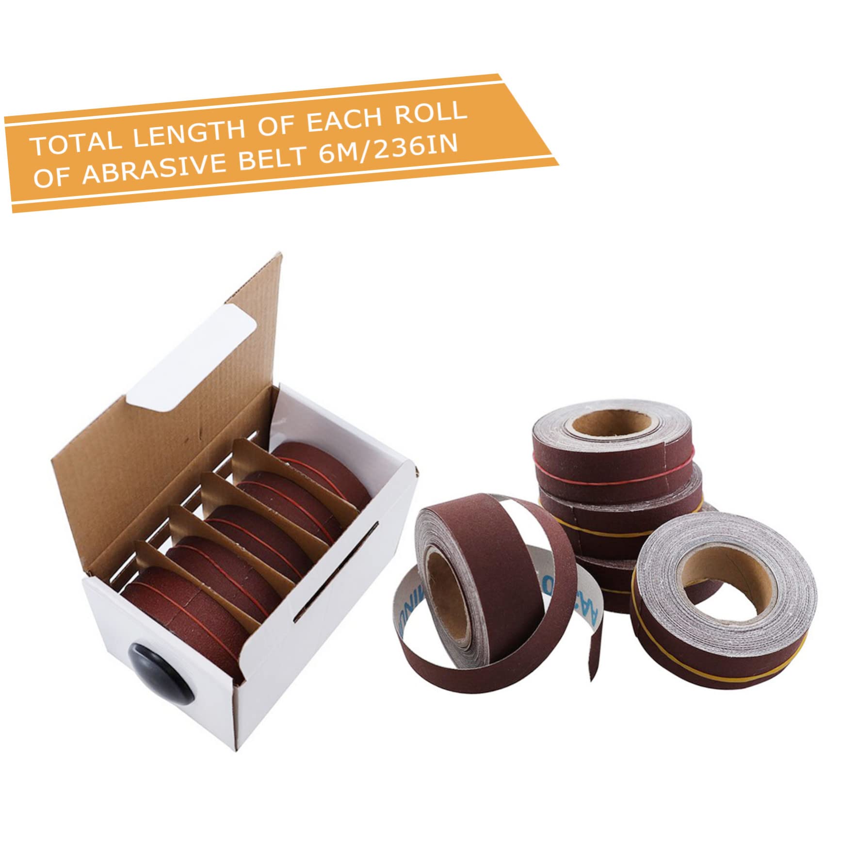 Healeved Rollo de Lijado Abrasivo en Caja, Tela de Nailon Estirable, Antiestático, para Pulido y Lijado de Metal, Vidrio y Madera