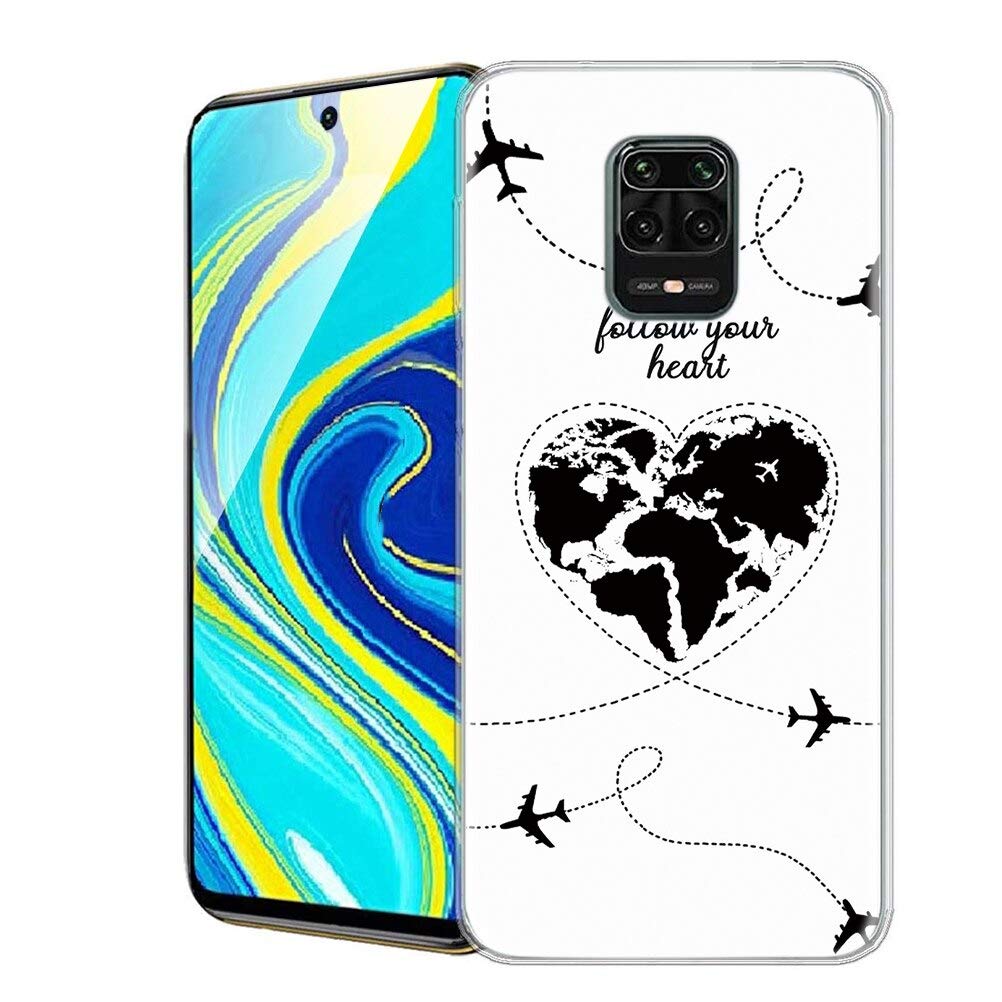Yoedge Cover Per Xiaomi Redmi Note 9 4G - 3 Pezzi Trasparenti Morbide, Ultra Sottili, Gel, Con Protezione Fotocamera, Disegno Avocado